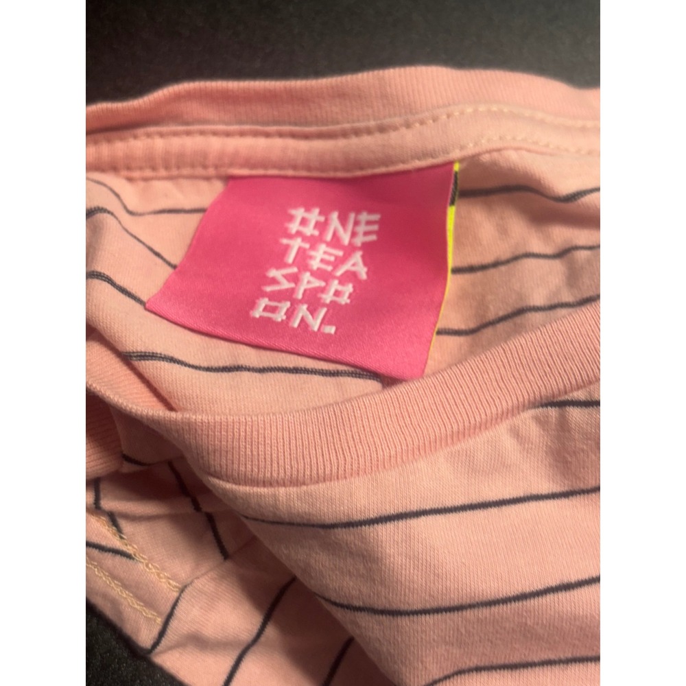 One Teaspoon NEW Pink Stripe Embroidered Fitted T‎ Shirt Womens Medium - Picture 5 of 6